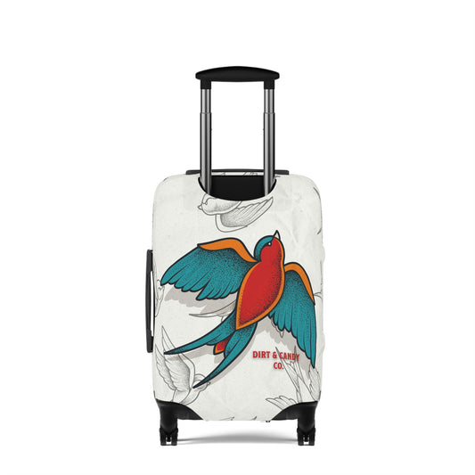 Travel in style with our fun "sparrow love" luggage cover.
